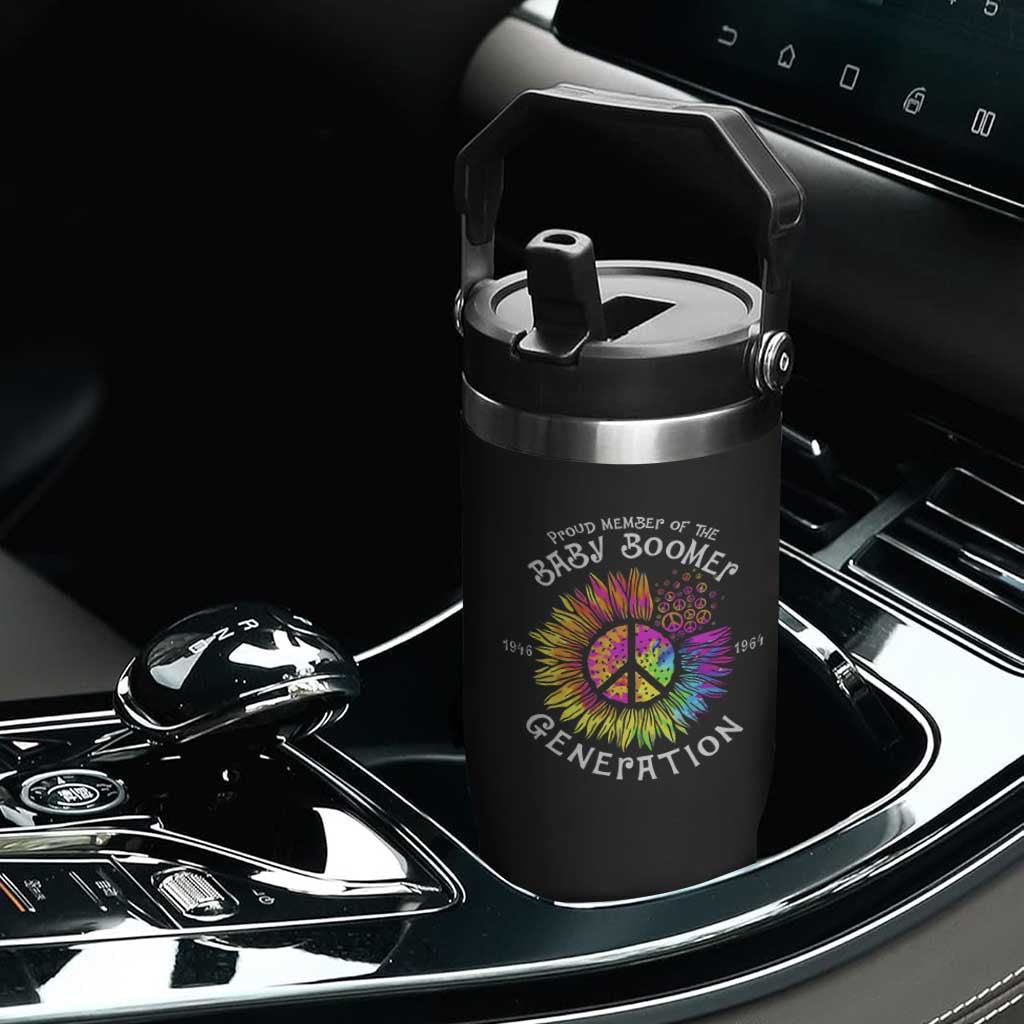 Proud Member Of The Baby Boomer Generation Flip Straw Tumbler Hippie Sunflower TS11 Print Your Wear