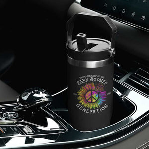 Proud Member Of The Baby Boomer Generation Flip Straw Tumbler Hippie Sunflower - Print Your Wear