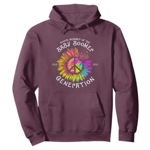 Proud Member Of The Baby Boomer Generation Hoodie Hippie Sunflower TS11 Maroon Print Your Wear