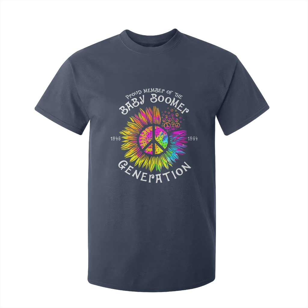 Proud Member Of The Baby Boomer Generation T Shirt For Kid Hippie Sunflower TS11 Navy Print Your Wear