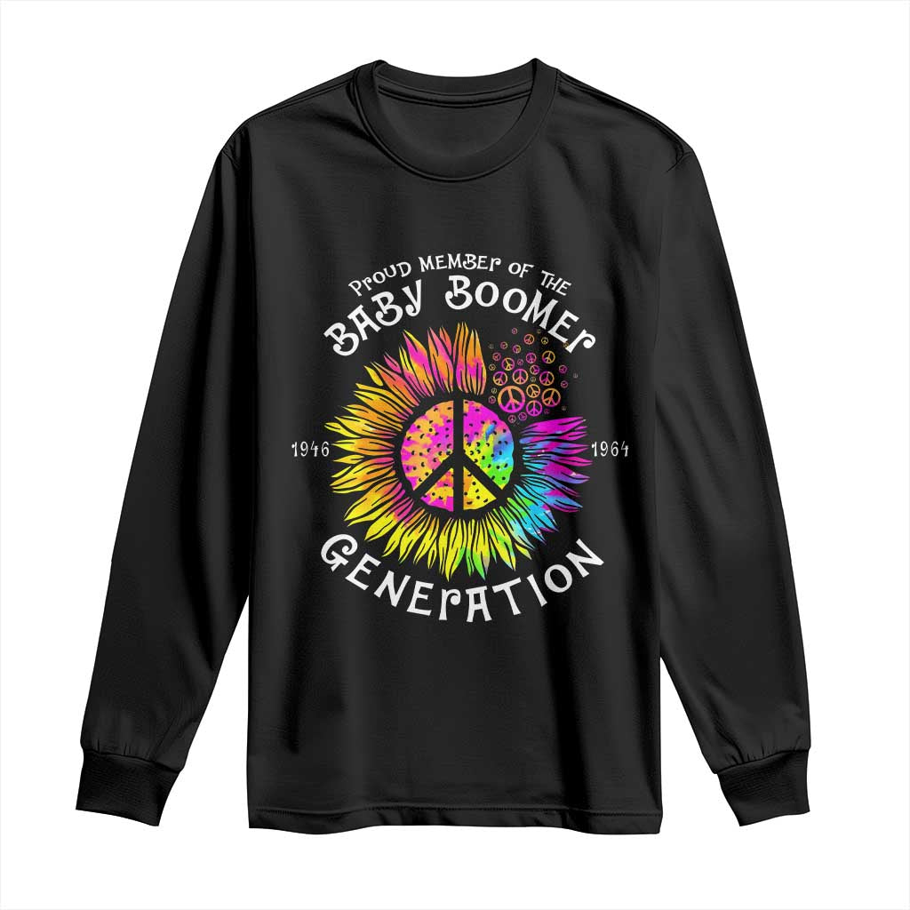 Proud Member Of The Baby Boomer Generation Long Sleeve Shirt Hippie Sunflower TS11 Black Print Your Wear