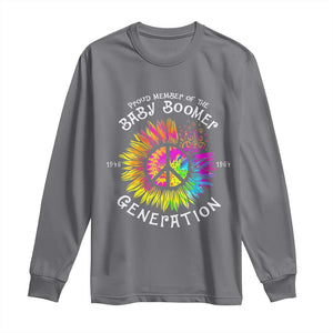 Proud Member Of The Baby Boomer Generation Long Sleeve Shirt Hippie Sunflower TS11 Charcoal Print Your Wear