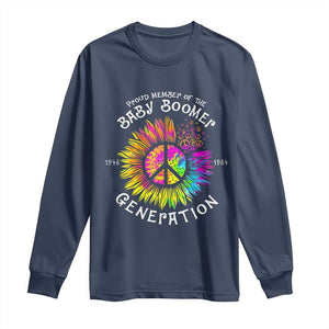 Proud Member Of The Baby Boomer Generation Long Sleeve Shirt Hippie Sunflower TS11 Navy Print Your Wear