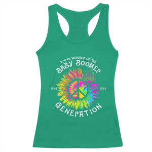 Proud Member Of The Baby Boomer Generation Racerback Tank Top Hippie Sunflower - Print Your Wear