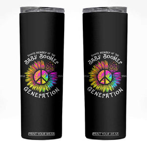 Proud Member Of The Baby Boomer Generation Skinny Tumbler Hippie Sunflower TS11 Black Print Your Wear