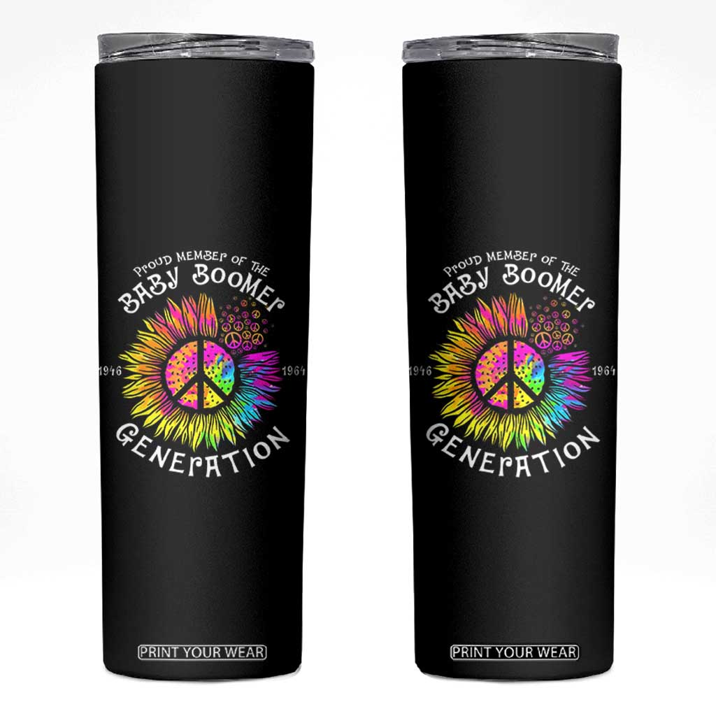 Proud Member Of The Baby Boomer Generation Skinny Tumbler Hippie Sunflower TS11 Black Print Your Wear