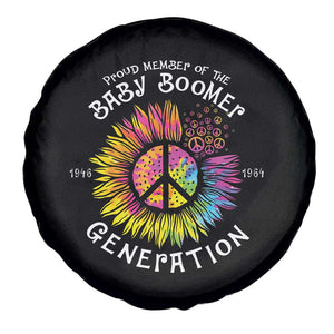 Proud Member Of The Baby Boomer Generation Spare Tire Cover Hippie Sunflower - Print Your Wear