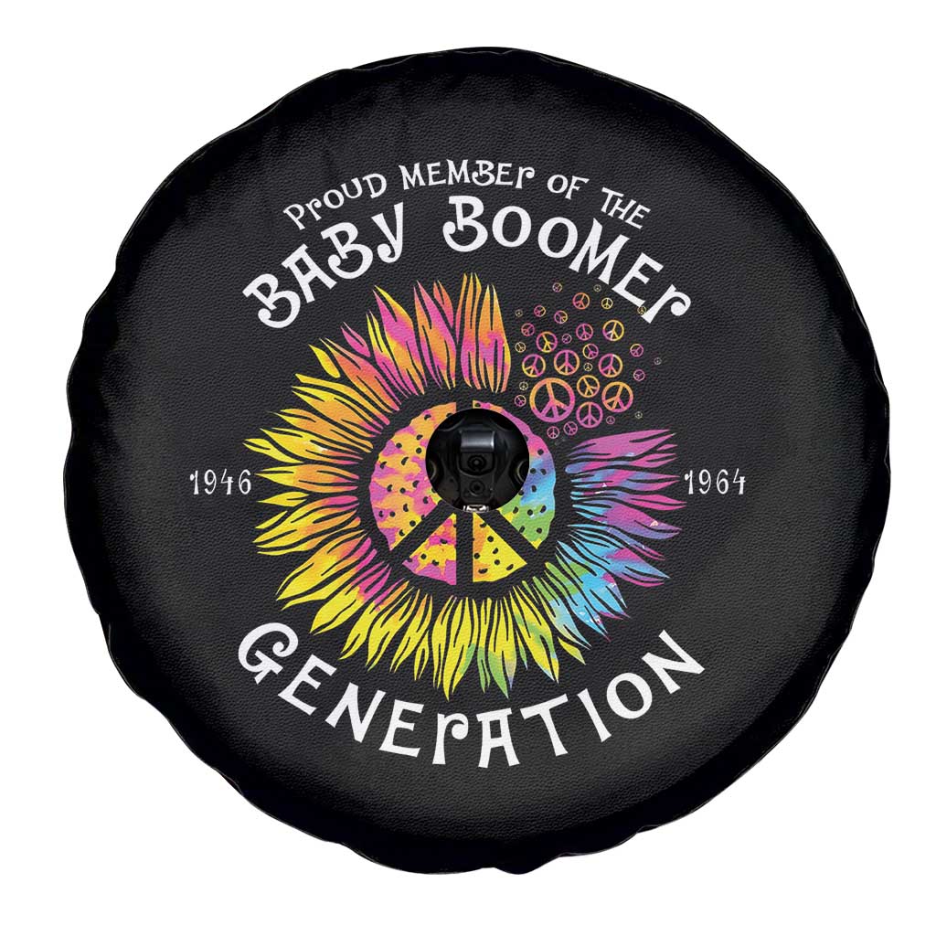 Proud Member Of The Baby Boomer Generation Spare Tire Cover Hippie Sunflower TS11 Print Your Wear