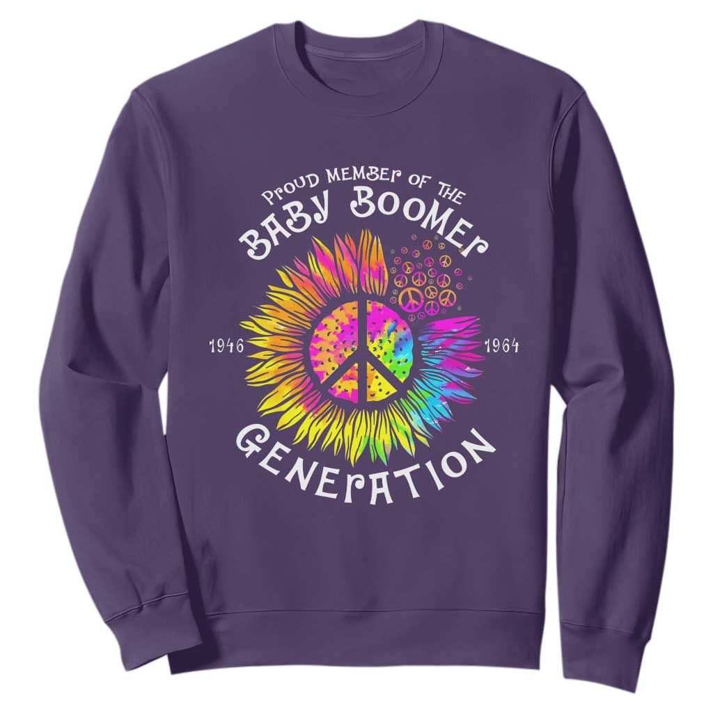 Proud Member Of The Baby Boomer Generation Sweatshirt Hippie Sunflower TS11 Purple Print Your Wear