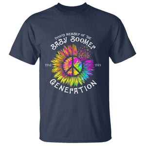 Proud Member Of The Baby Boomer Generation T Shirt Hippie Sunflower TS11 Navy Print Your Wear