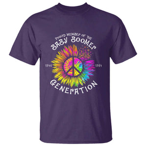 Proud Member Of The Baby Boomer Generation T Shirt Hippie Sunflower TS11 Purple Print Your Wear
