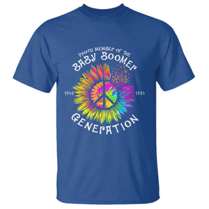 Proud Member Of The Baby Boomer Generation T Shirt Hippie Sunflower TS11 Royal Blue Print Your Wear
