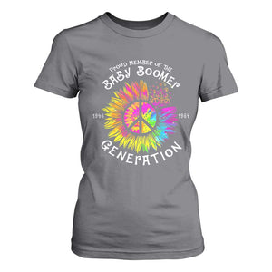 Proud Member Of The Baby Boomer Generation T Shirt For Women Hippie Sunflower TS11 Charcoal Print Your Wear