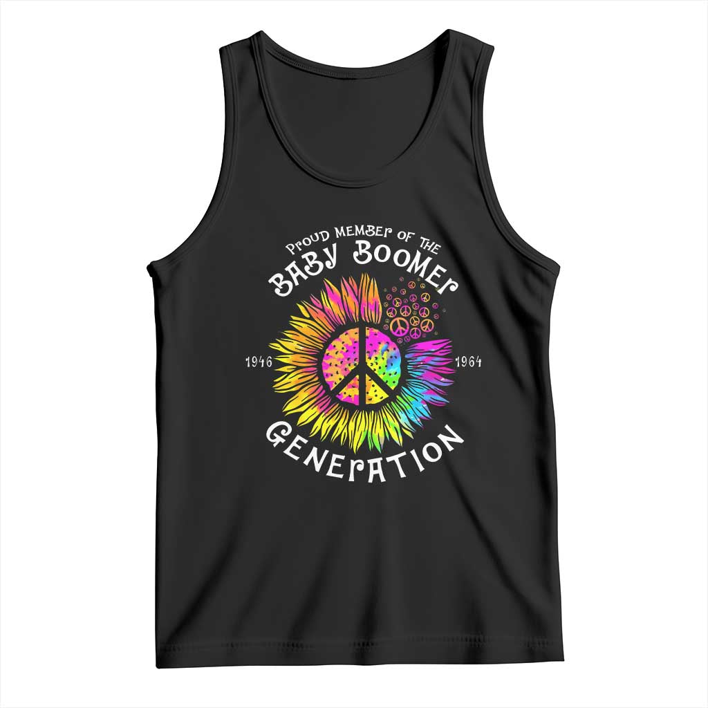 Proud Member Of The Baby Boomer Generation Tank Top Hippie Sunflower TS11 Black Print Your Wear