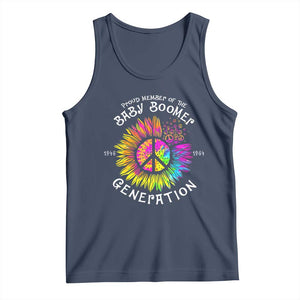 Proud Member Of The Baby Boomer Generation Tank Top Hippie Sunflower TS11 Navy Print Your Wear
