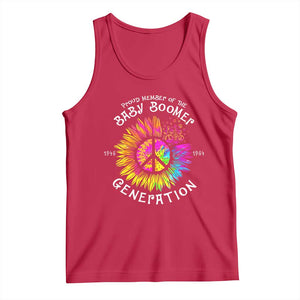 Proud Member Of The Baby Boomer Generation Tank Top Hippie Sunflower - Print Your Wear