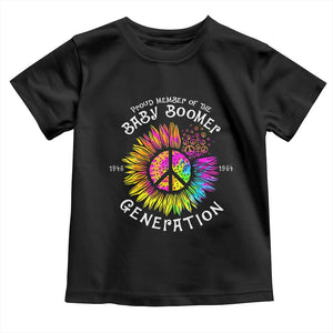 Proud Member Of The Baby Boomer Generation Toddler T Shirt Hippie Sunflower - Print Your Wear