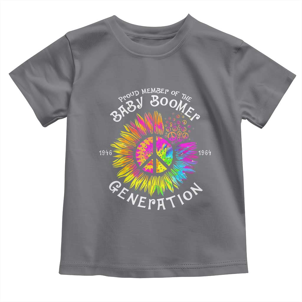 Proud Member Of The Baby Boomer Generation Toddler T Shirt Hippie Sunflower TS11 Charcoal Print Your Wear