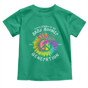 Proud Member Of The Baby Boomer Generation Toddler T Shirt Hippie Sunflower - Print Your Wear
