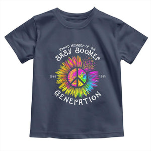 Proud Member Of The Baby Boomer Generation Toddler T Shirt Hippie Sunflower TS11 Navy Print Your Wear
