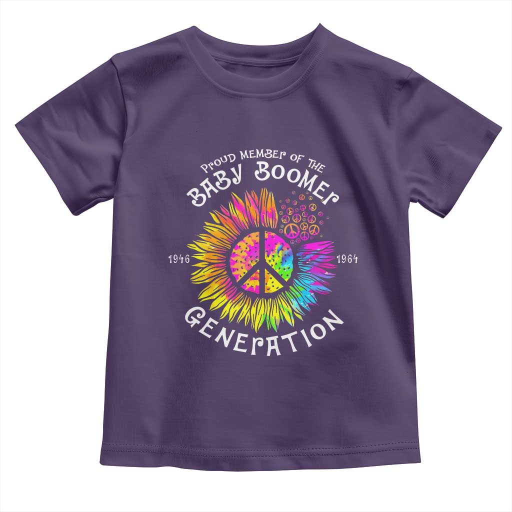 Proud Member Of The Baby Boomer Generation Toddler T Shirt Hippie Sunflower TS11 Purple Print Your Wear