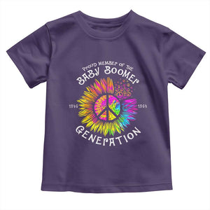 Proud Member Of The Baby Boomer Generation Toddler T Shirt Hippie Sunflower TS11 Purple Print Your Wear