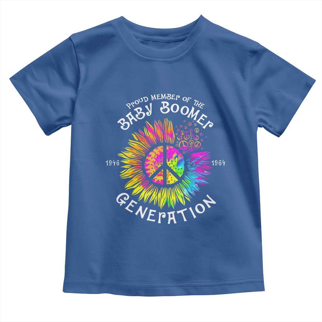 Proud Member Of The Baby Boomer Generation Toddler T Shirt Hippie Sunflower TS11 Royal Blue Print Your Wear