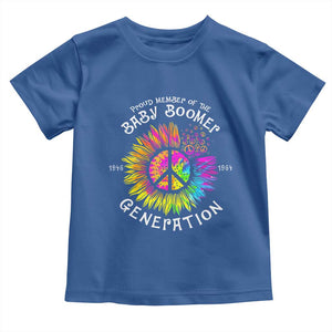 Proud Member Of The Baby Boomer Generation Toddler T Shirt Hippie Sunflower TS11 Royal Blue Print Your Wear