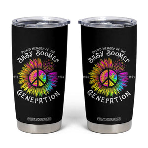 Proud Member Of The Baby Boomer Generation Tumbler Cup Hippie Sunflower - Print Your Wear