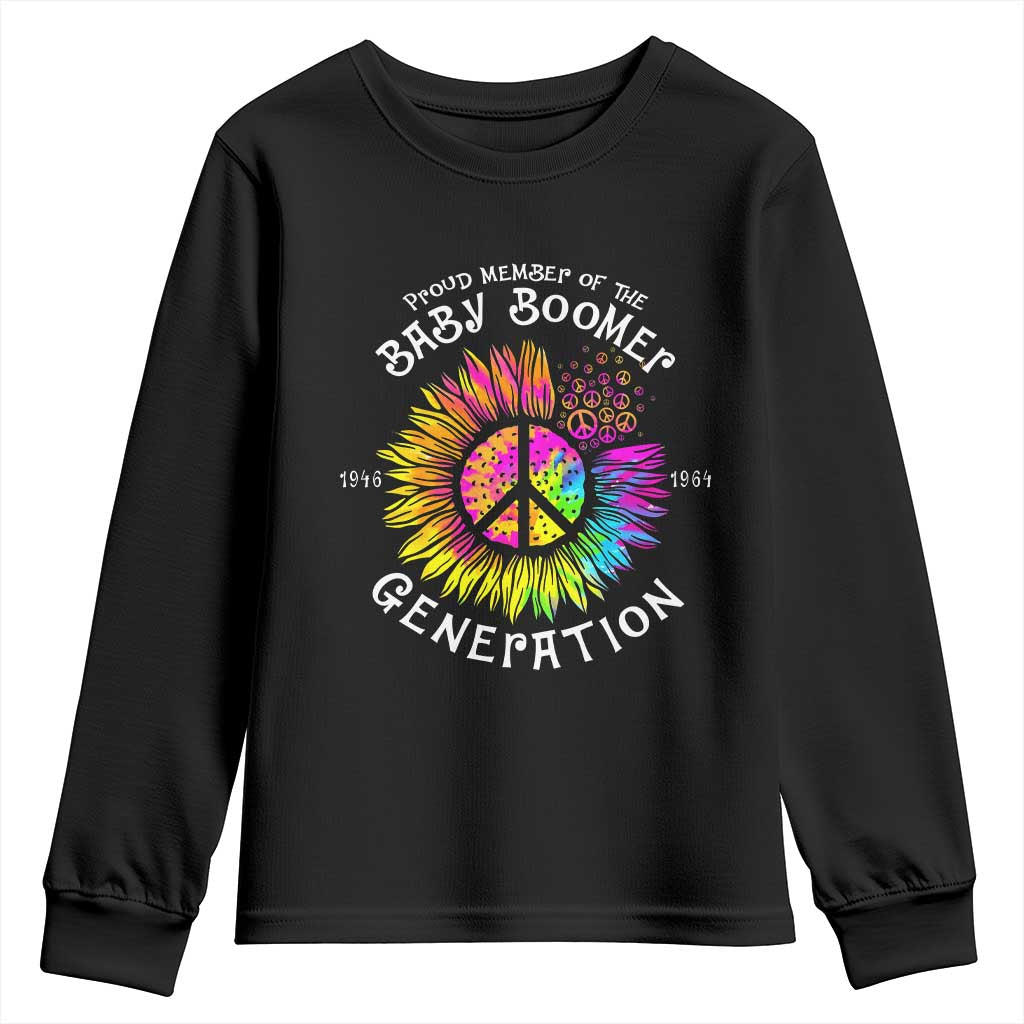 Proud Member Of The Baby Boomer Generation Youth Sweatshirt Hippie Sunflower - Print Your Wear