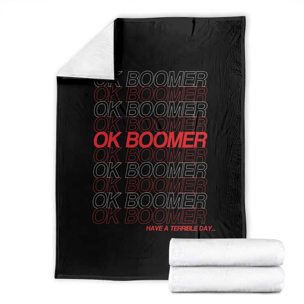 Funny OK Boomer Throw Blanket Gen Z Millennials Generation Meme Joke TS11 Black Print Your Wear