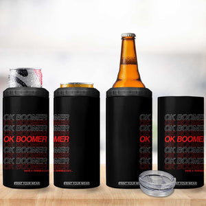 Funny OK Boomer 4 in 1 Can Cooler Tumbler Gen Z Millennials Generation Meme Joke TS11 Print Your Wear