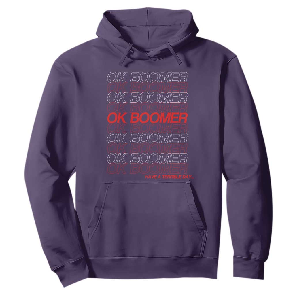 Funny OK Boomer Hoodie Gen Z Millennials Generation Meme Joke TS11 Purple Print Your Wear