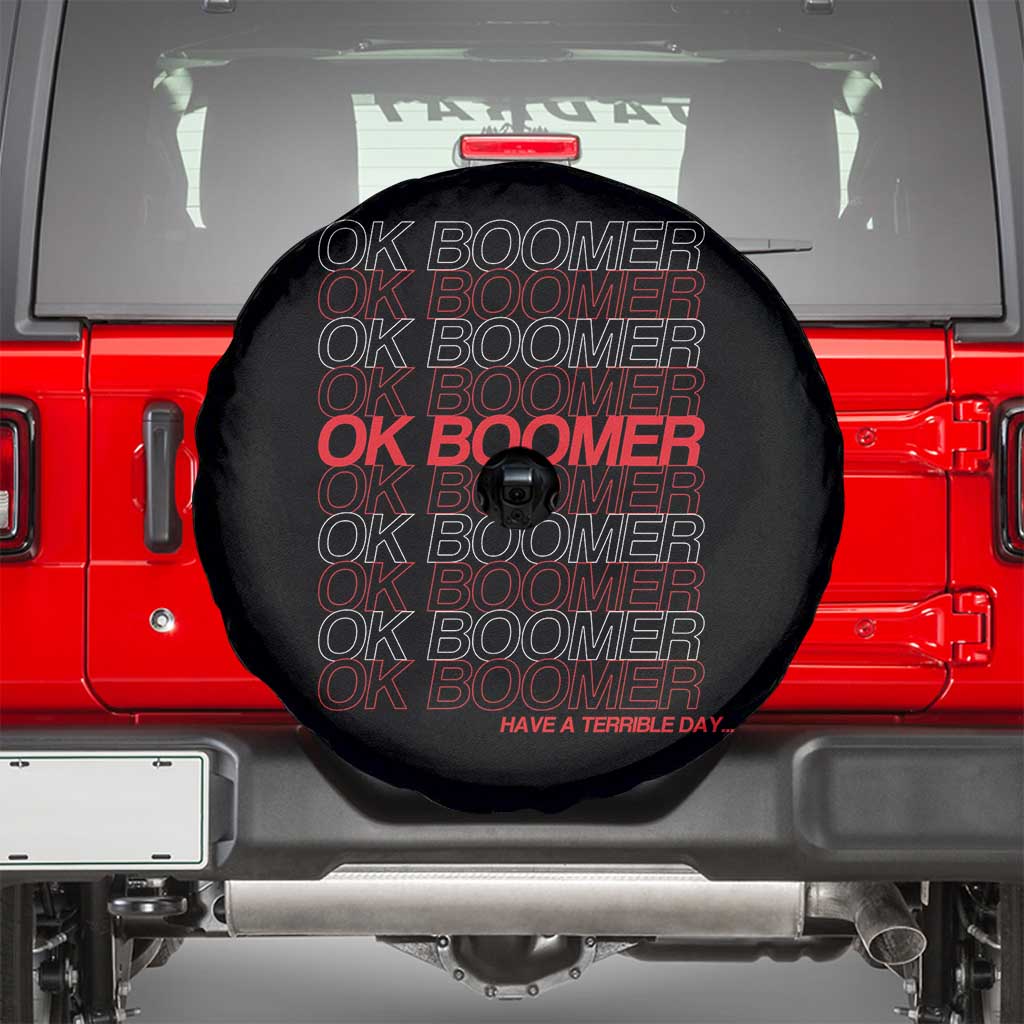 Funny OK Boomer Spare Tire Cover Gen Z Millennials Generation Meme Joke TS11 Black Print Your Wear