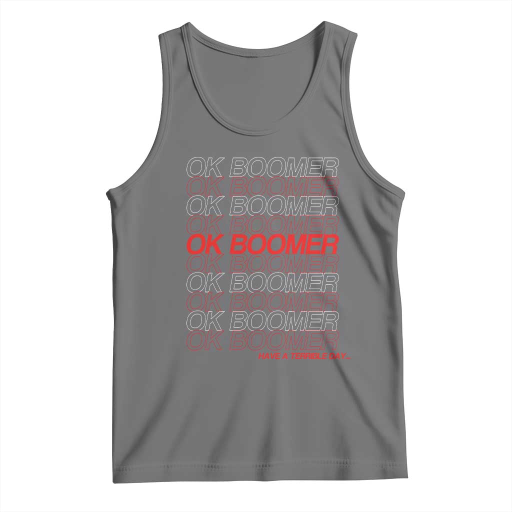 Funny OK Boomer Tank Top Gen Z Millennials Generation Meme Joke TS11 Black Heather Print Your Wear