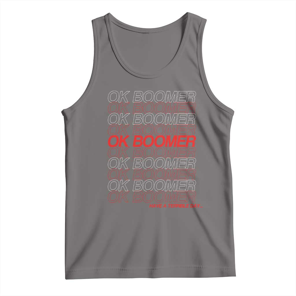 Funny OK Boomer Tank Top Gen Z Millennials Generation Meme Joke TS11 Deep Heather Print Your Wear