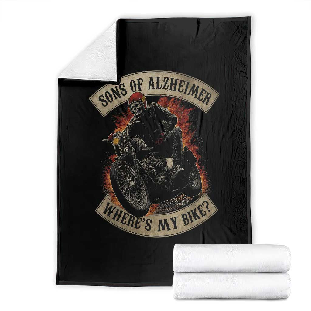 Funny Grumpy Old Biker Throw Blanket Sons Of Alzheimer Where Is My Bike TS11 Black Print Your Wear