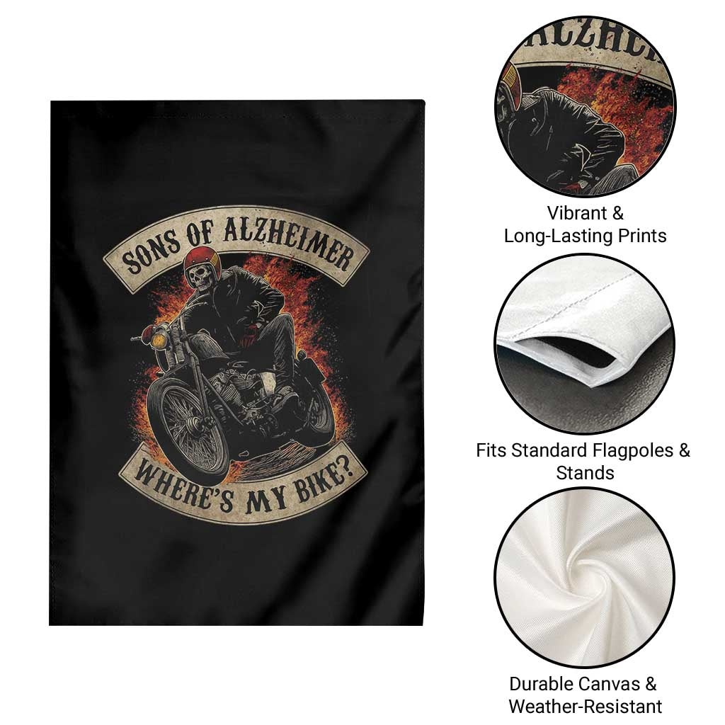 Funny Grumpy Old Biker Garden Flag Sons Of Alzheimer Where Is My Bike TS11 Print Your Wear