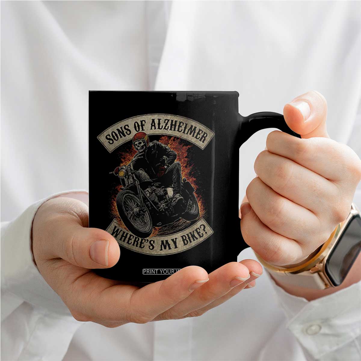 Funny Grumpy Old Biker Coffee Mug Sons Of Alzheimer Where Is My Bike TS11 Print Your Wear