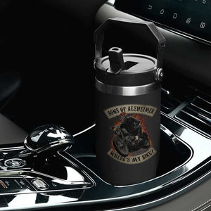 Funny Grumpy Old Biker Flip Straw Tumbler Sons Of Alzheimer Where Is My Bike TS11 Print Your Wear