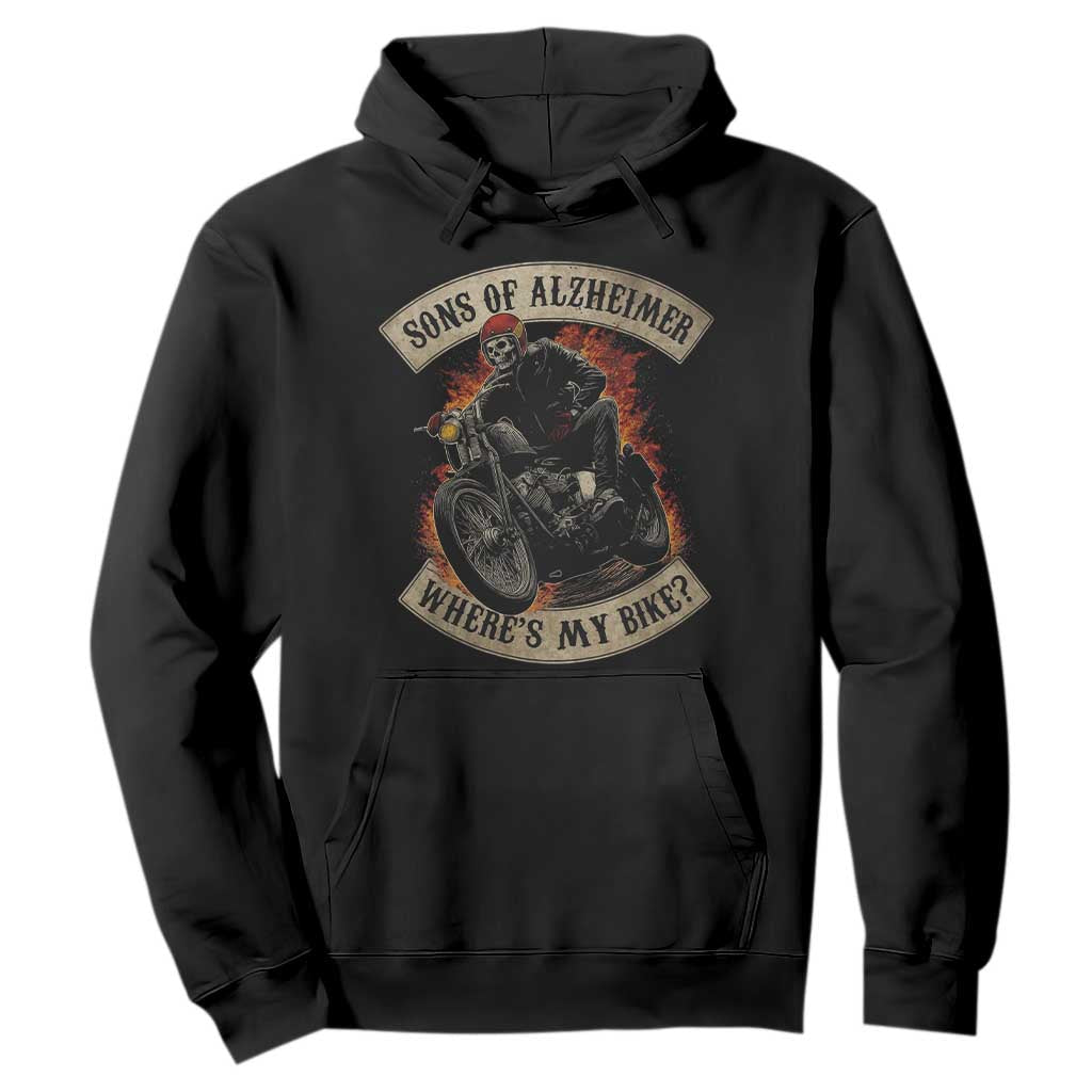 Funny Grumpy Old Biker Hoodie Sons Of Alzheimer Where Is My Bike TS11 Black Print Your Wear