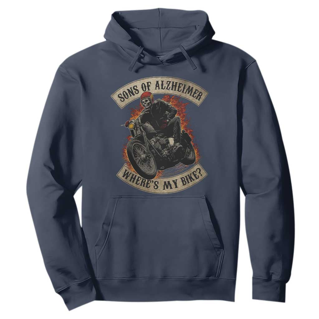 Funny Grumpy Old Biker Hoodie Sons Of Alzheimer Where Is My Bike TS11 Navy Print Your Wear