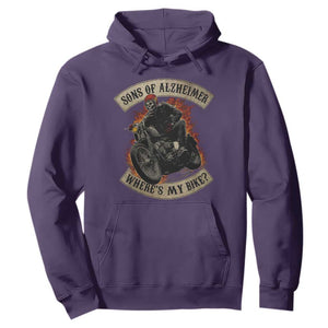 Funny Grumpy Old Biker Hoodie Sons Of Alzheimer Where Is My Bike TS11 Purple Print Your Wear