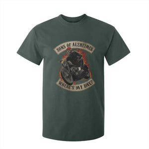 Funny Grumpy Old Biker T Shirt For Kid Sons Of Alzheimer Where Is My Bike TS11 Dark Forest Green Print Your Wear