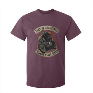 Funny Grumpy Old Biker T Shirt For Kid Sons Of Alzheimer Where Is My Bike TS11 Maroon Print Your Wear