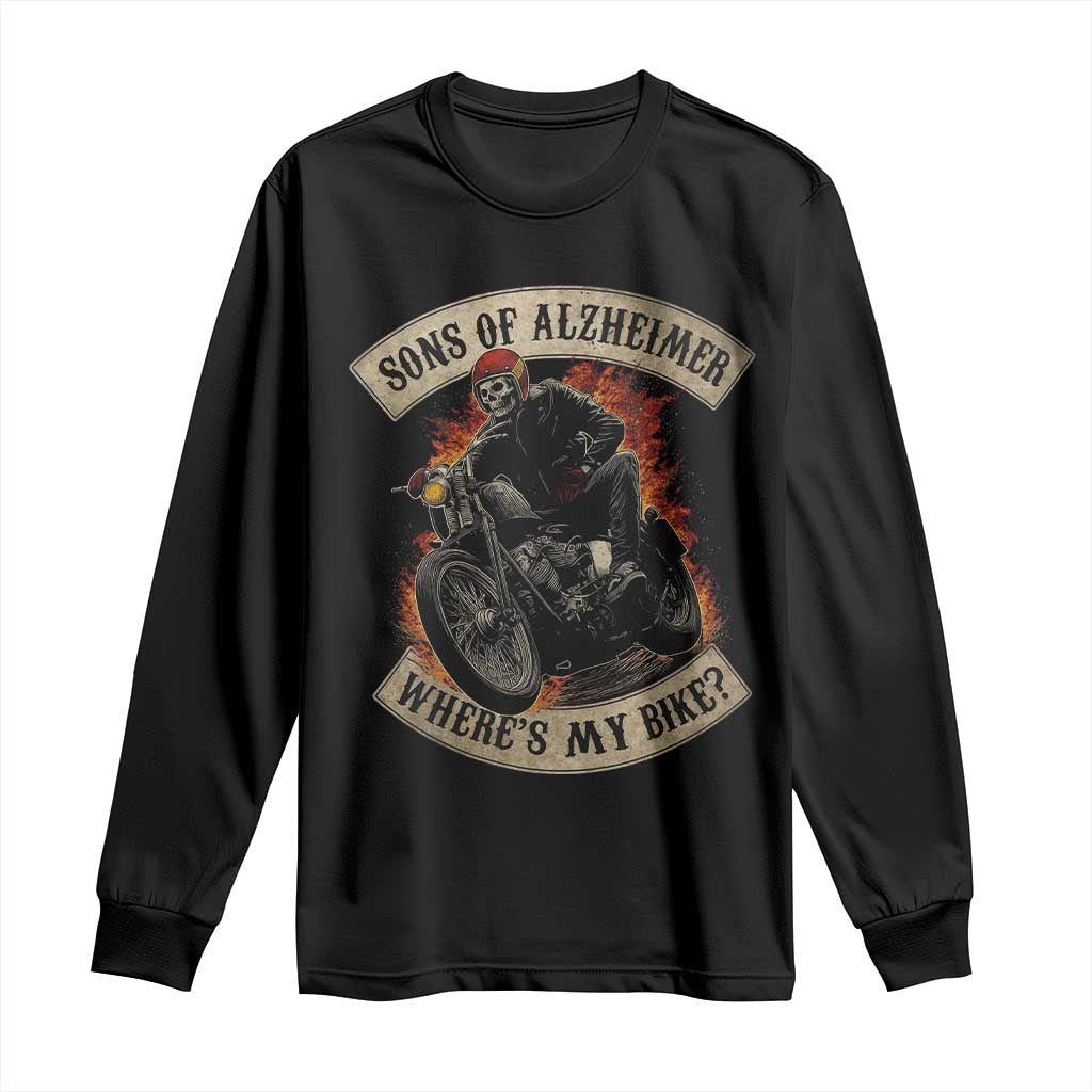 Funny Grumpy Old Biker Long Sleeve Shirt Sons Of Alzheimer Where Is My Bike TS11 Black Print Your Wear
