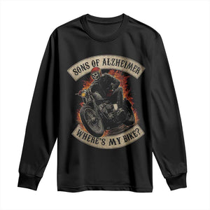 Funny Grumpy Old Biker Long Sleeve Shirt Sons Of Alzheimer Where Is My Bike TS11 Black Print Your Wear