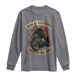 Funny Grumpy Old Biker Long Sleeve Shirt Sons Of Alzheimer Where Is My Bike TS11 Charcoal Print Your Wear