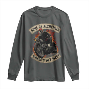 Funny Grumpy Old Biker Long Sleeve Shirt Sons Of Alzheimer Where Is My Bike TS11 Dark Heather Print Your Wear