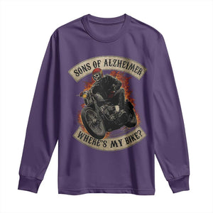 Funny Grumpy Old Biker Long Sleeve Shirt Sons Of Alzheimer Where Is My Bike TS11 Purple Print Your Wear